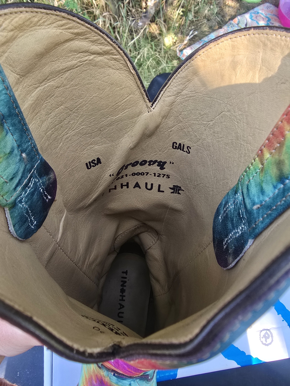 Tin Haul Groovy Tie Dye Cowboy Boots - Picture 6 of 7